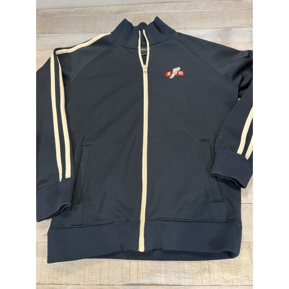 Vintage Abercrombie & Fitch Track Jacket Mens L Navy Full Zip Striped Y2K A92